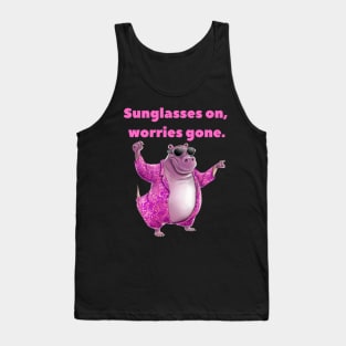 Cool Pink Hippo Tank Top